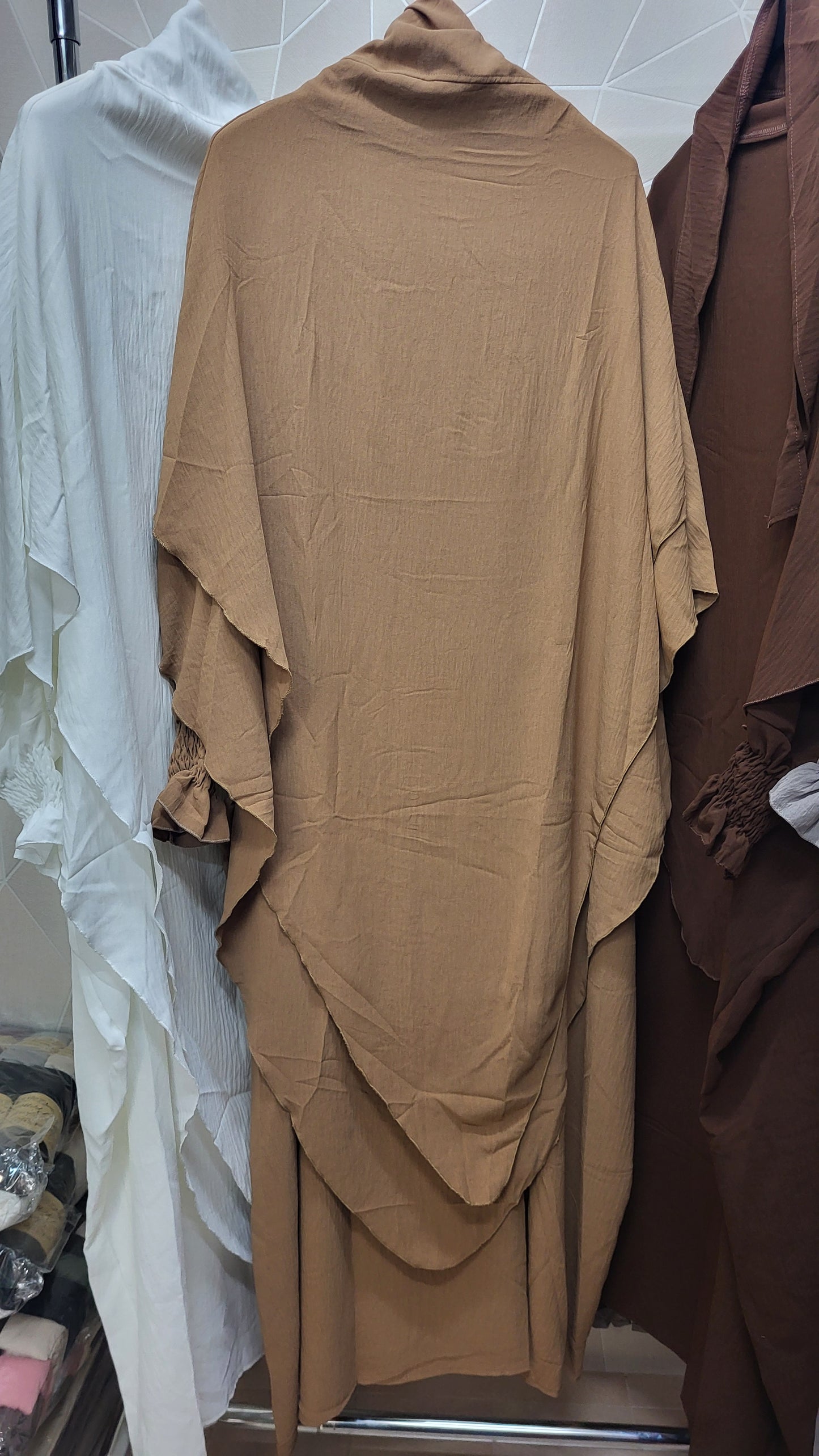Conjunto abaya y khimar 2 capas